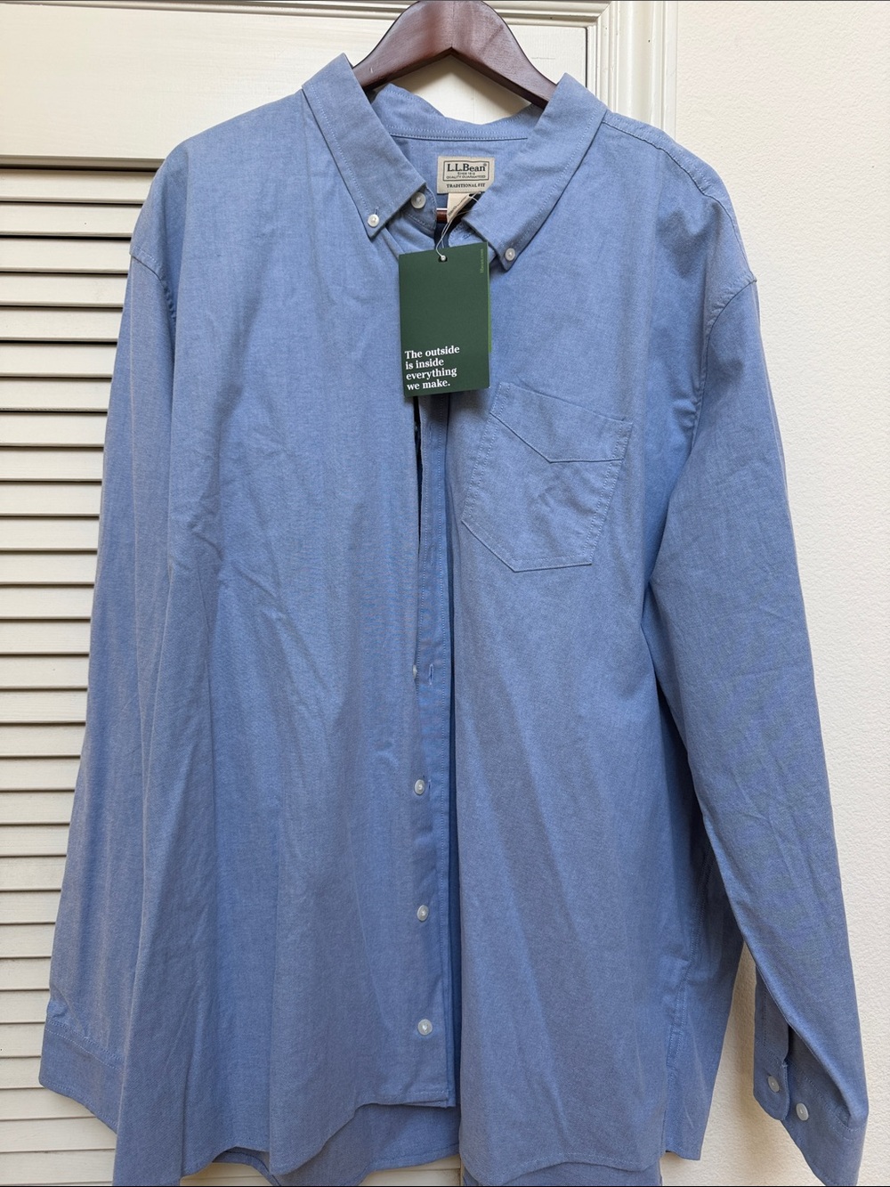 L.L. Bean Men’s Light Blue Button-Down Oxford Shirt